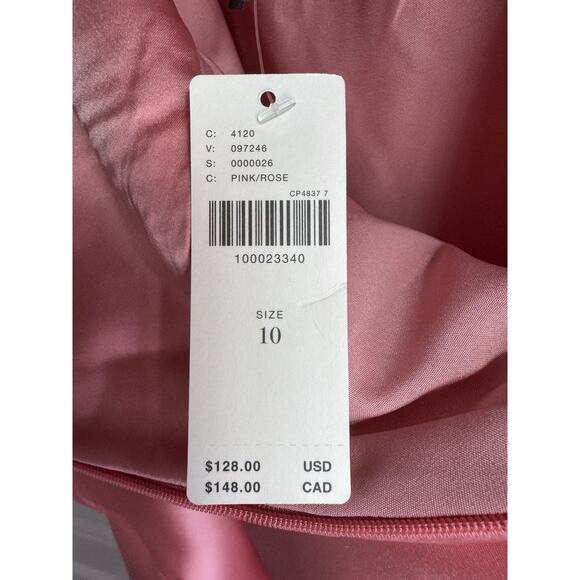 By Anthropologie Silky Satin Tiered Midi Skirt Pink/Rose women's size 10 NWT - Picture 5 of 7